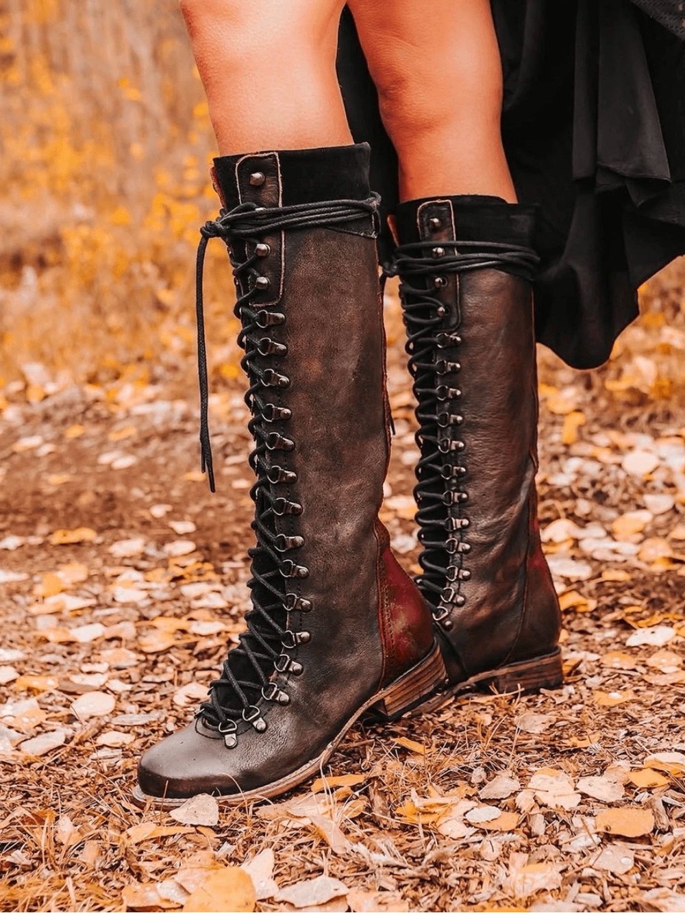 Freebird Raphael Lace-Up Knee High Boots Size 8
